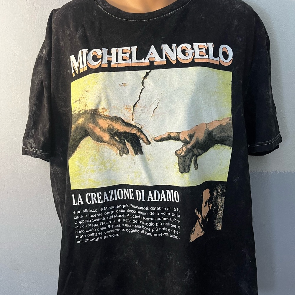 Michelangelo Black Graphic T-Shirt